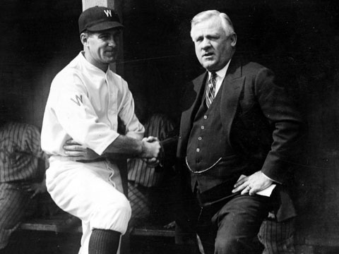 Managers Bucky Harris and John McGraw